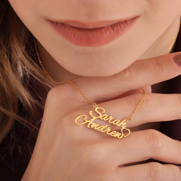 Customize double name necklace